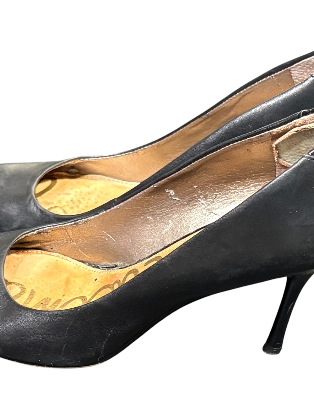 Sam Edelman Size 6 Black Leather Stiletto Pumps Heels - Picture 2 of 5